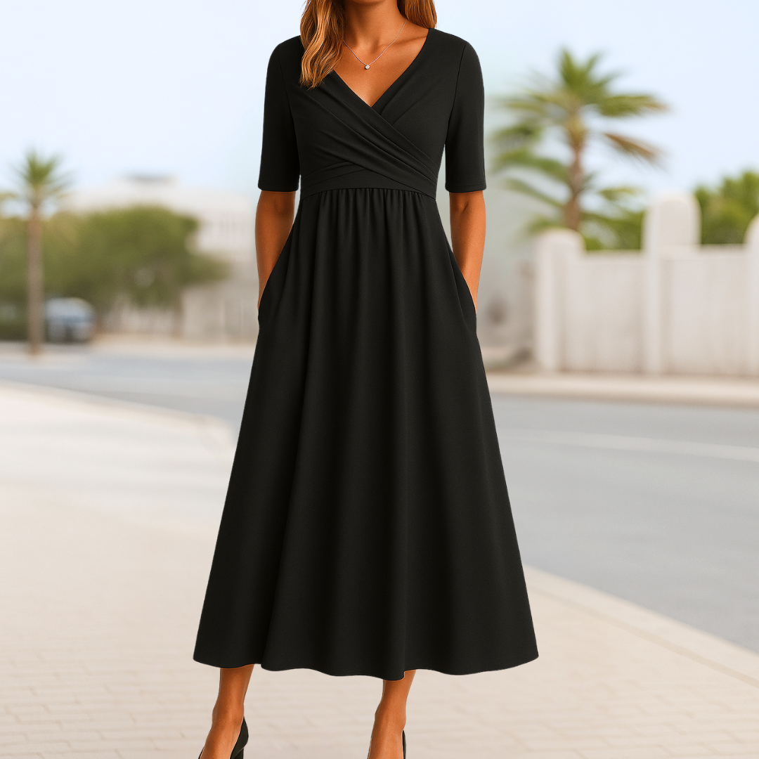 Odette | Crossed Short Sleeve Dress