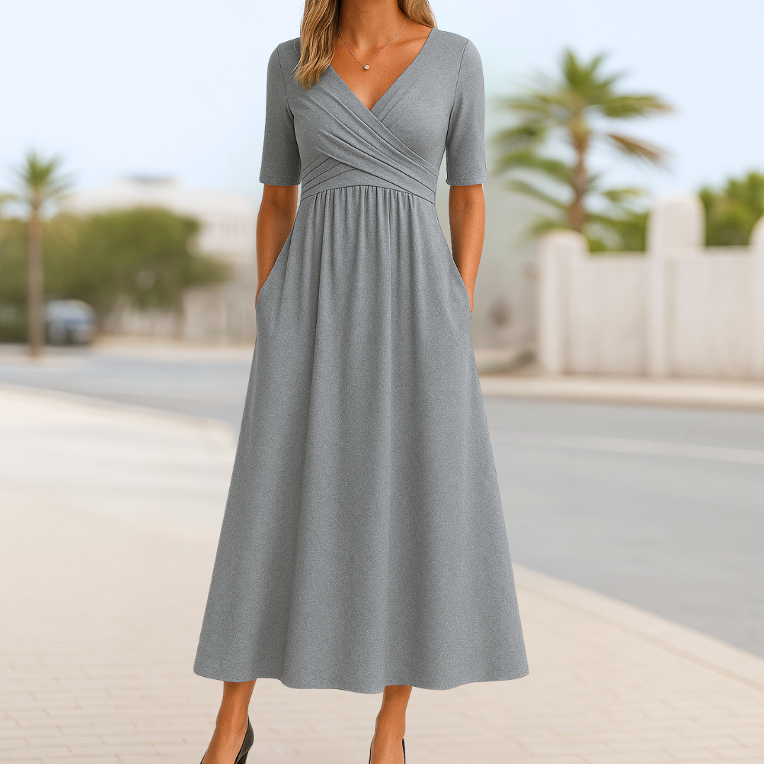 Odette | Crossed Short Sleeve Dress