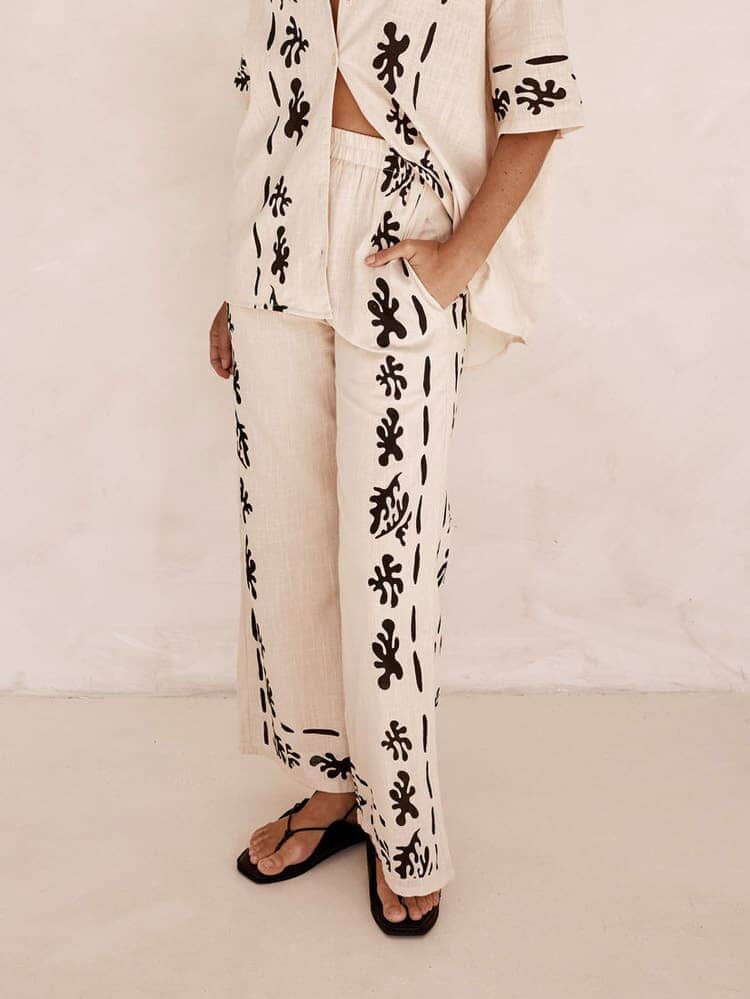Yuna Printed Pants with Wide Legs