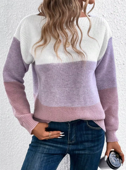 Kim | Elegant Tri-Colour Sweater