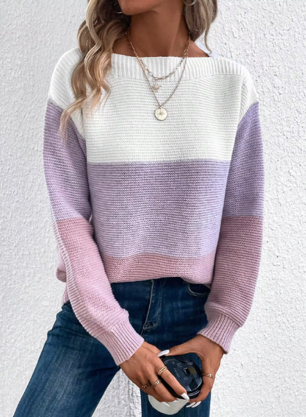 Kim | Elegant Tri-Colour Sweater