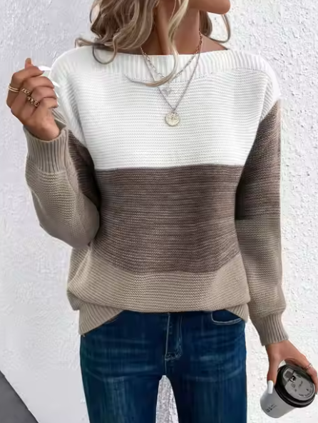 Kim | Elegant Tri-Colour Sweater