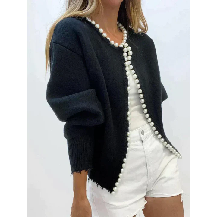 Milena | Cardigan with Pearls and Rips