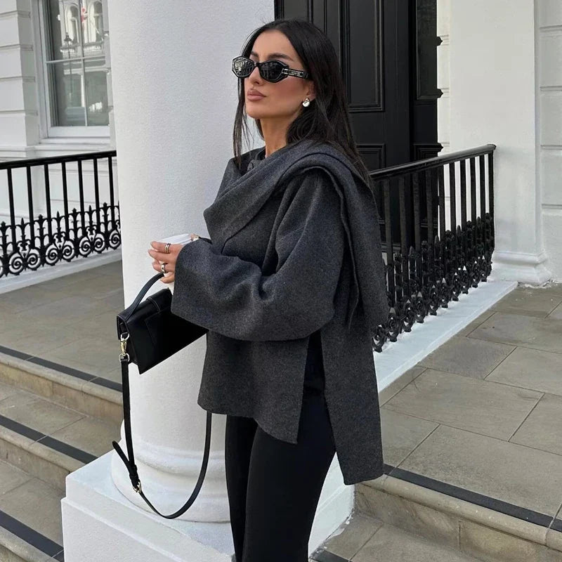 Maelis | Draped Wool Coat
