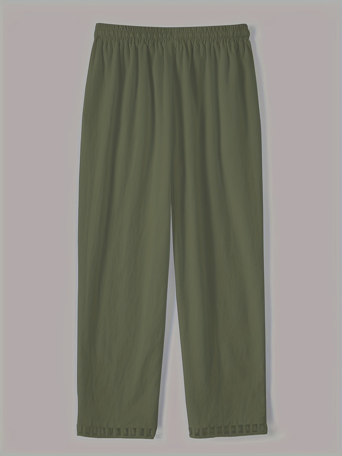 Aika Lace Finished Slanted Pockets Straight Leg Pants