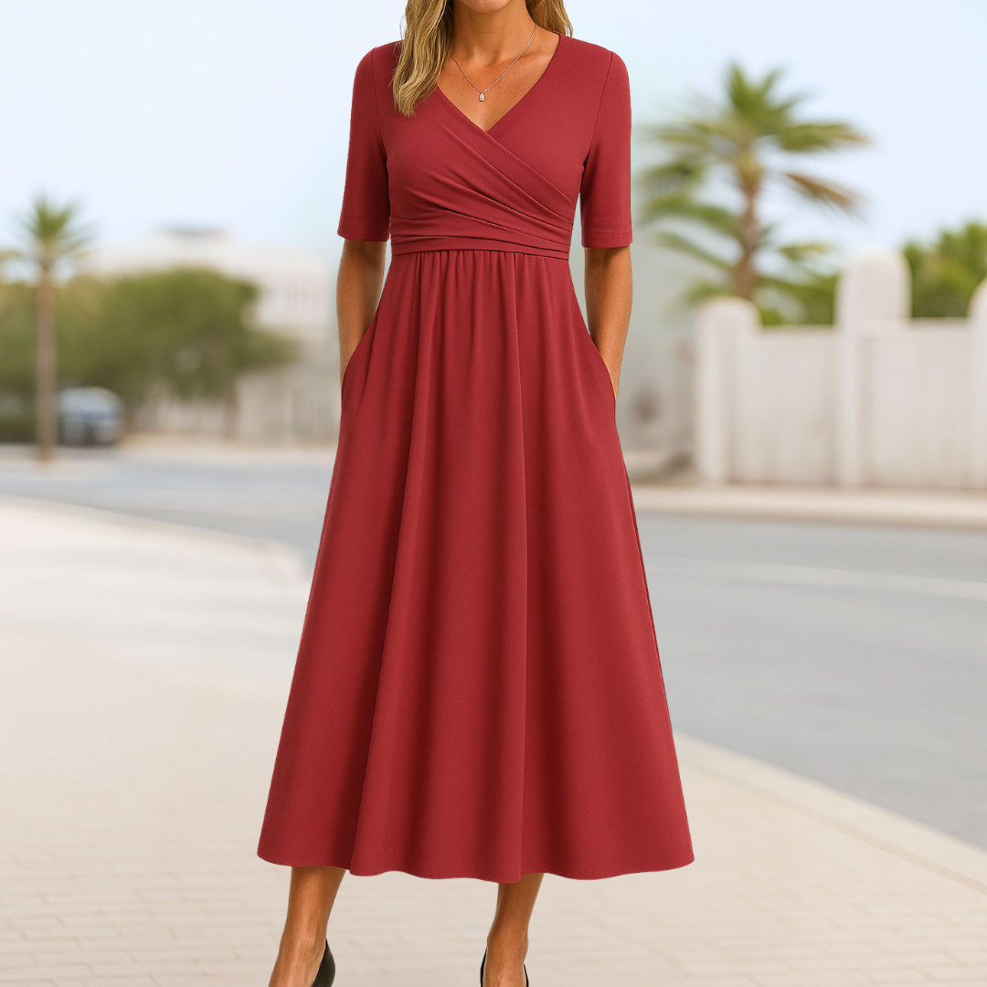 Odette | Crossed Short Sleeve Dress