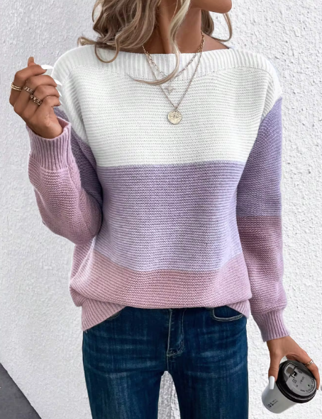 Kim | Elegant Tri-Colour Sweater