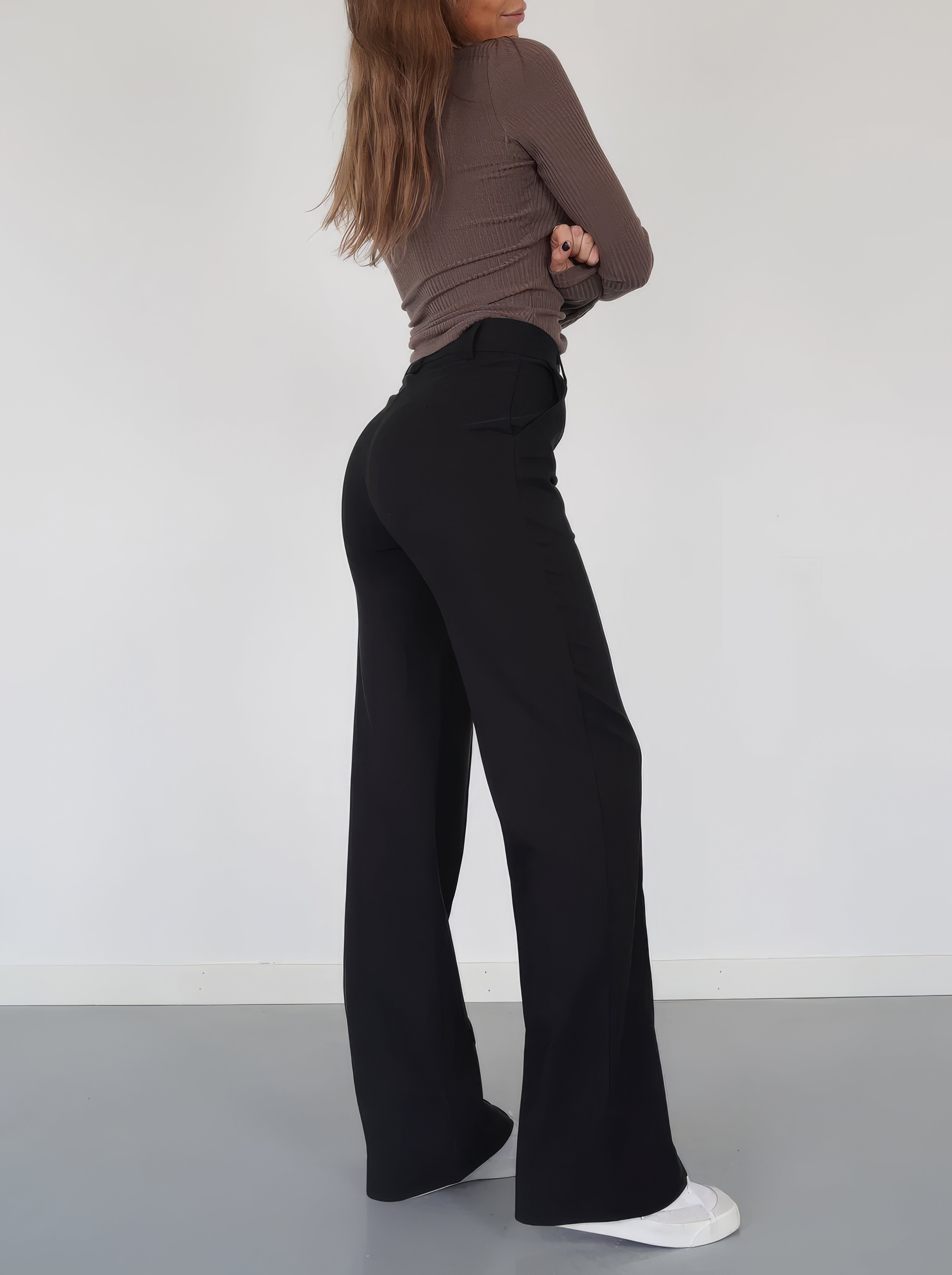 Lena Casual Wide-Leg Trousers