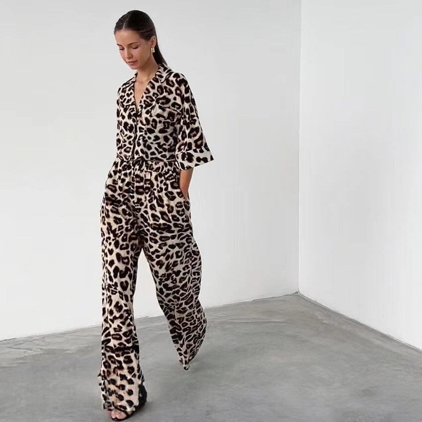 Fay Leopard print top and pants