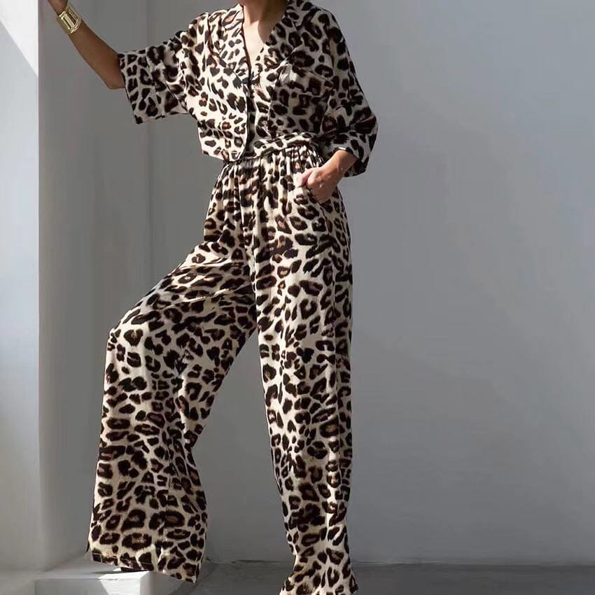 Fay Leopard print top and pants