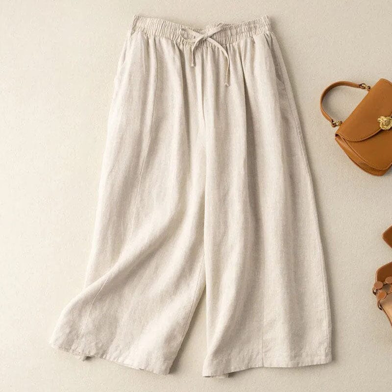 Dorothea™ - Cotton and Linen Cropped Pants