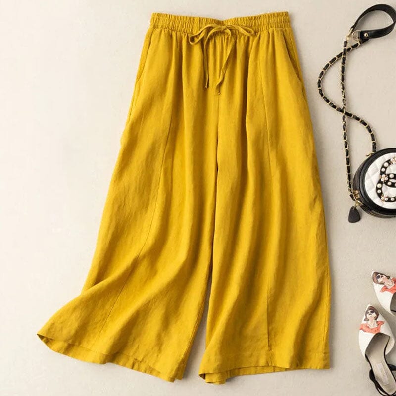 Dorothea™ - Cotton and Linen Cropped Pants